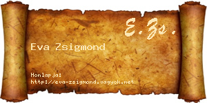 Eva Zsigmond névjegykártya